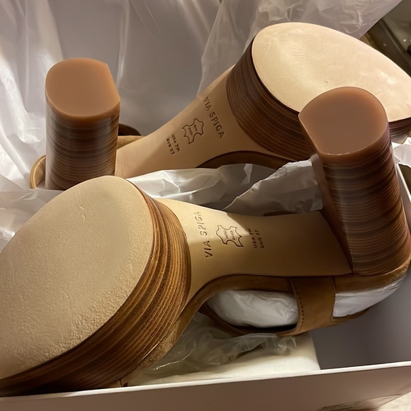 VIA SPIGA IRA STRAPPY PLATFORM HIGH TOFFEE SUEDE SIZE 7M - Picture 5 of 7